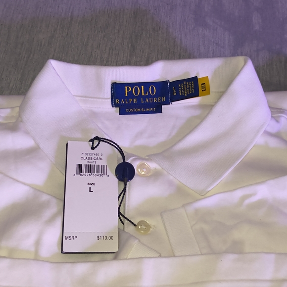 Ralph Lauren White Polo Shirt (Sz L) - Picture 5 of 5